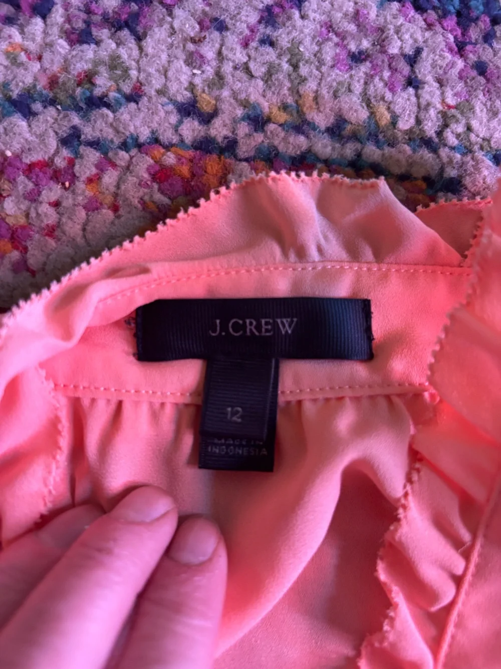 J Crew Women’s Pink Ruffled Cross-Back Tank Top size 12